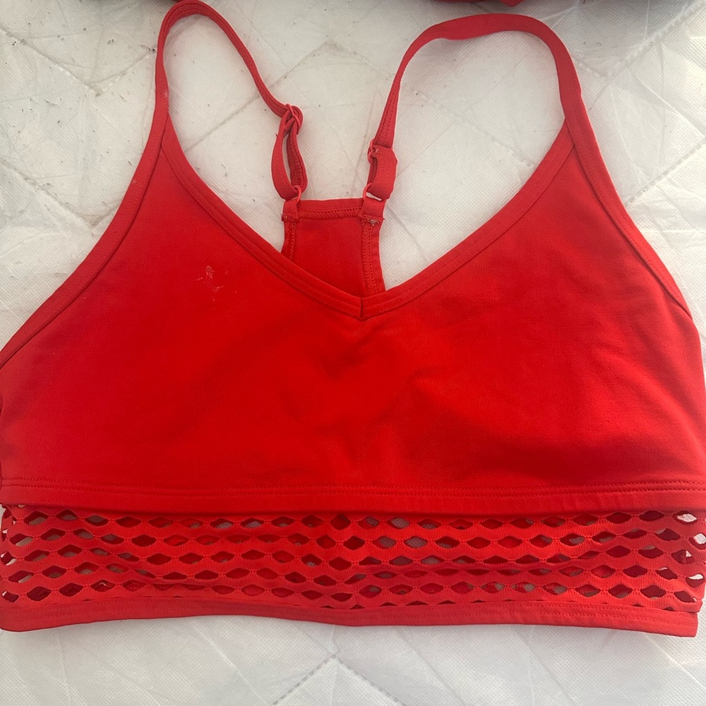 Pink ( Victoria’s Secret )red sports bra size s
